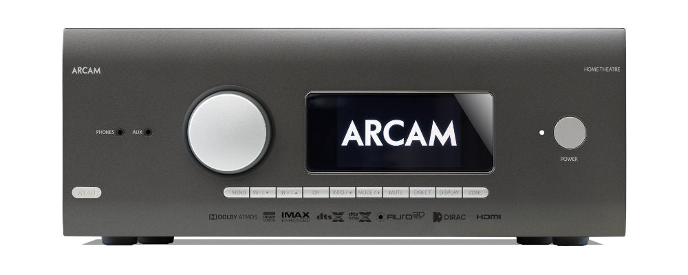 Arcam AV40 hjemmekinoprosessor sett forfra