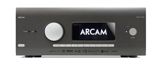 Arcam AVR10 hjemmekinoreceiver sett forfra