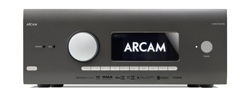 Arcam AVR11 hjemmekinoreceiver sett forfra