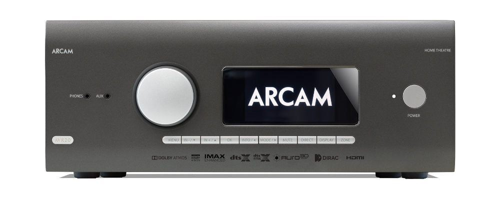 Arcam AVR20 hjemmekinoreceiver sett forfra
