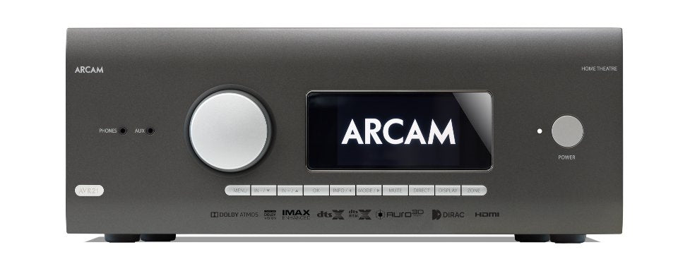 Arcam AVR21 hjemmekinoreceiver sett forfra