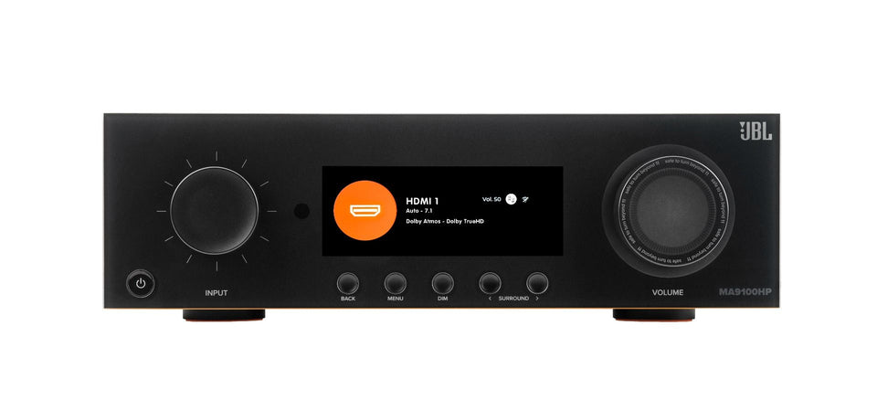 JBL MA9100HP AV-receiver i sort front